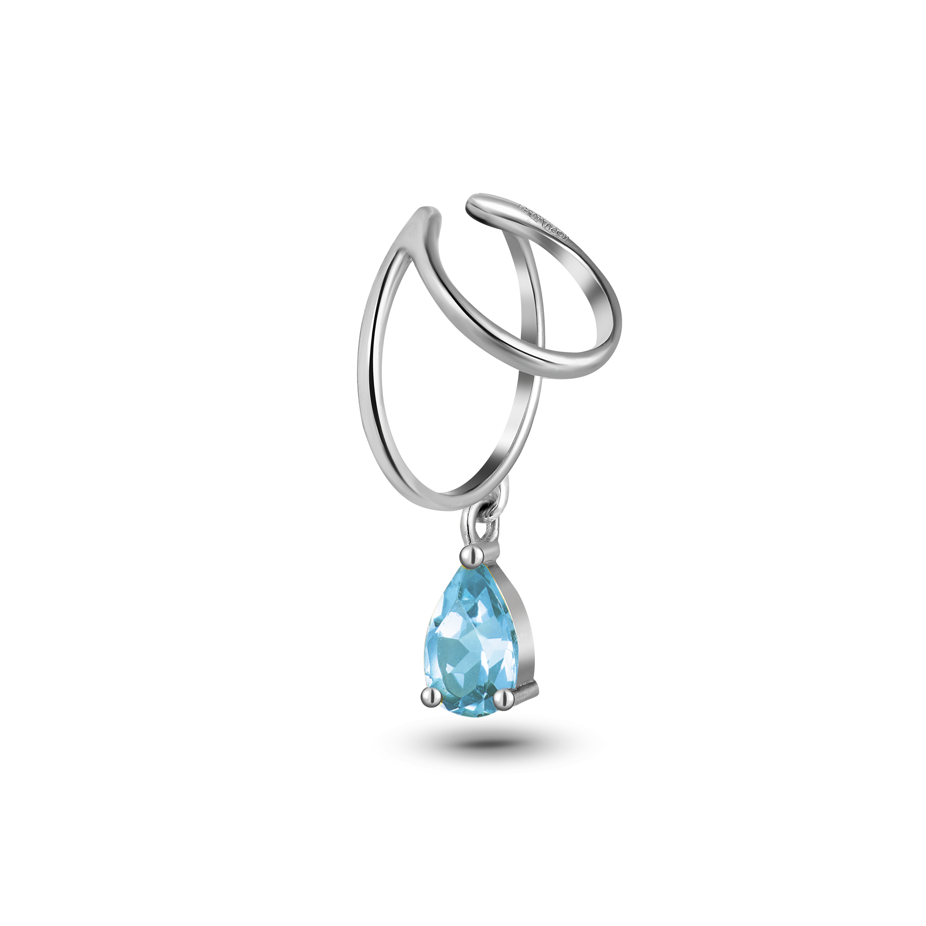 Кафф с камнем Anello Goccia с топазом в серебре