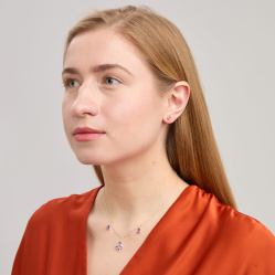 Пусеты Principessa Punto с аметистами в серебре