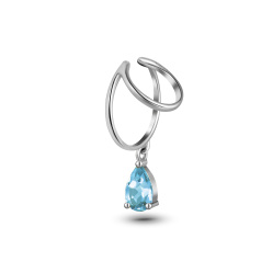 Кафф с камнем Anello Goccia с топазом в серебре