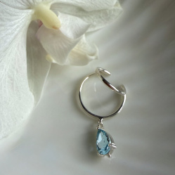 Кафф с камнем Anello Goccia с топазом в серебре