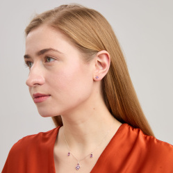 Пусеты Principessa Punto с аметистами в серебре