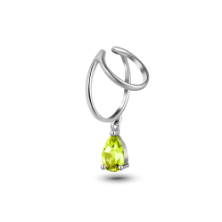 Кафф с камнем Anello Goccia с хризолитом в серебре