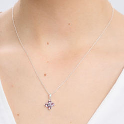Кулон Principessa Quadrifoglio с аметистами круг