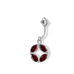 Джекет для пусет малый Principessa для серег с гранатами маркиз в серебре