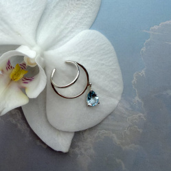 Кафф с камнем Anello Goccia с топазом в серебре