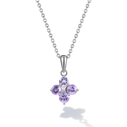 Кулон Principessa Quadrifoglio с аметистами круг